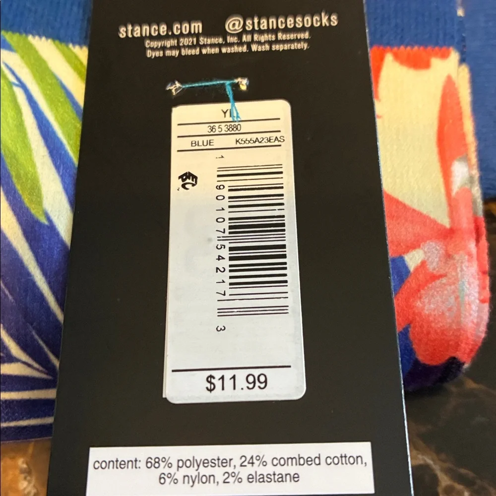 New Stance Kids Palm Crew Polyester Cushion Wade Collection Palm Socks L 3-5.5